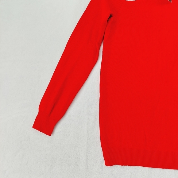 NEW Cyrus Red Rayon Blend Turtleneck Cold Shoulder Sweater P2978 - Picture 3 of 8